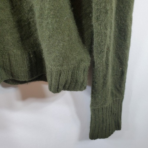 Women's Military Green Crew Neck Soft Sweater Flaw Read L - Picture 4 of 8