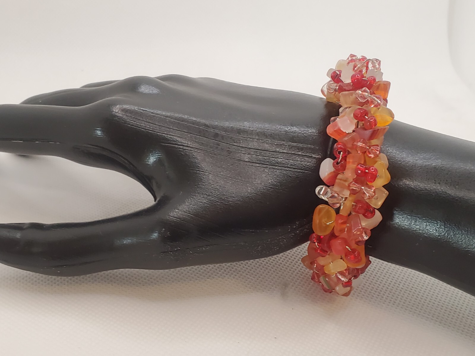 Handmade CARNELIAN Genstone Wire Cuff Bracelet Ad… - image 6