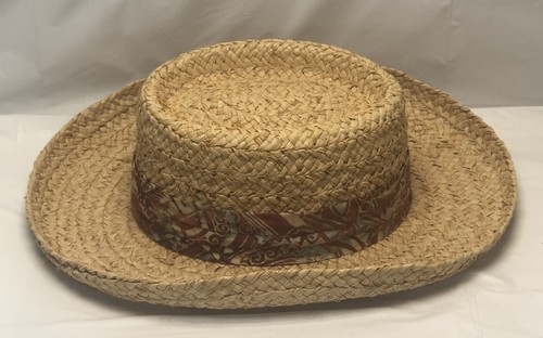 Genuine Raffia Straw Brim Hat 