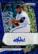 Ronald Bolanos 2020 Panini Prizm Blue Quick Pitch Auto Rookie Card #RA-RB