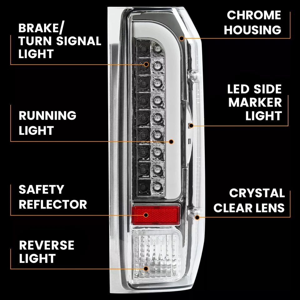 For Ford F150 F250 F350 Bronco 1990-1997 LH & RH Tail Lights Brake Lamps LED - Image 4 of 4