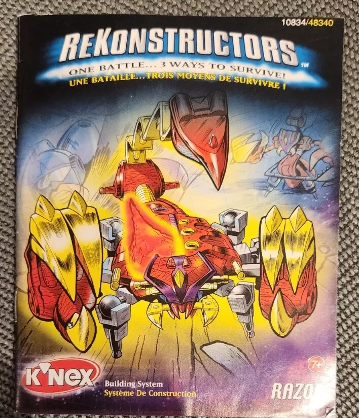 K nex Rekonstructors Razor Instruction Booklet Only