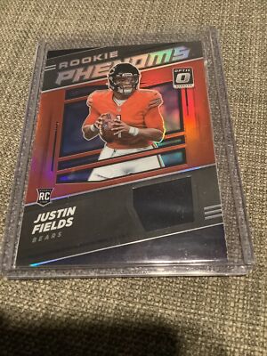 2021 OPTIC FOOTBALL ROOKIE PHENOMS RED PRIZM JUSTIN FIELDS PATCH CARD