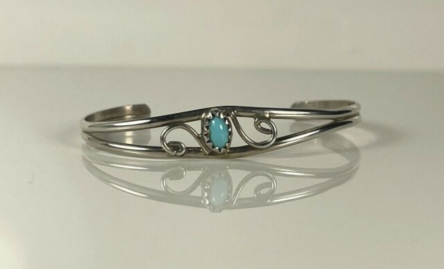 Sterling Silver Baby/toddler Turquoise Cuff Bracelet