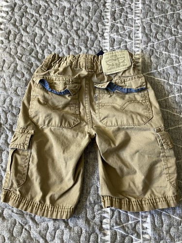 Levis Boys 4 Reg. 3-4 Yrs Cargo Bermuda Shorts Tan - Picture 2 of 7
