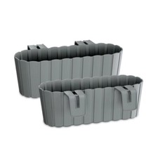 Grey Fence Flower Pot 380mm x 210mm x 130mm with Holder Hook Flowerpot Planter