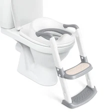 Toddler Potty Training Toilet Seat Foldable Potty Seat w/Steps Ladder Step Stool