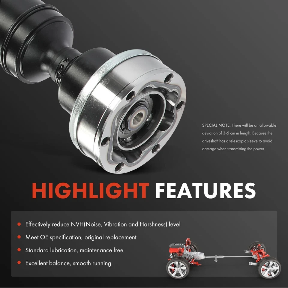 Conjunto de eixo de transmissão para Audi A6 Quattro 2005 2006 2007 2008 2009 2010 2011 traseiro - Imagem 4 de 4