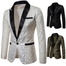 Giacca Blazer Singola Petto Ricamata In Velluto Floreale