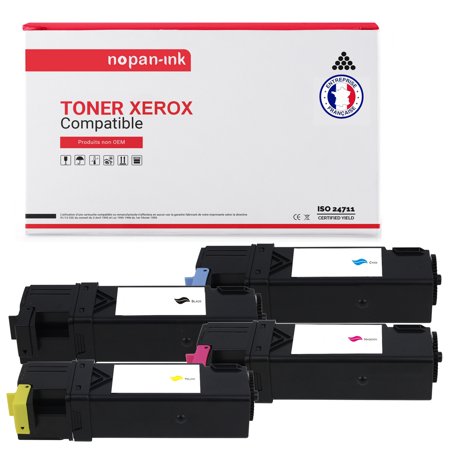 Toners compatibles Xerox 106R01455 noir couleur NOPAN-INK pour imprimante laser couleur de bureau