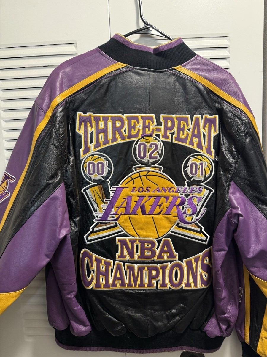 Lakersミリタリージャケット Lakers 2002 3-Peat NBA Championship Genuine Leather Jacket