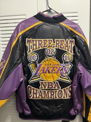 Vintage Los Angeles Lakers 3-Peat Leather Jacket Kobe Bryant And
