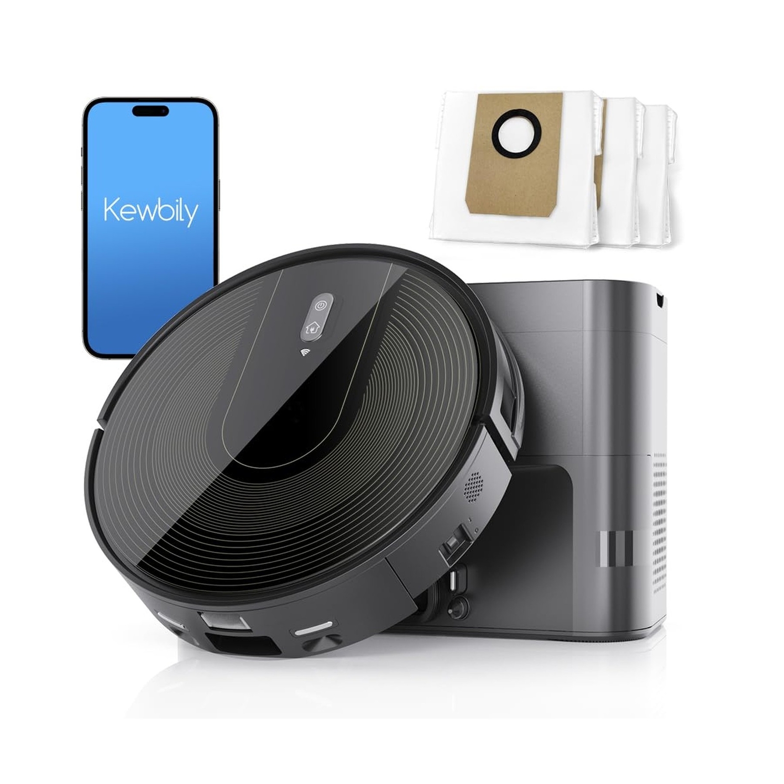 Robot Vacuum Cleaner with Self-Emptying Base – 9000Pa Suction, 85 Days of-image