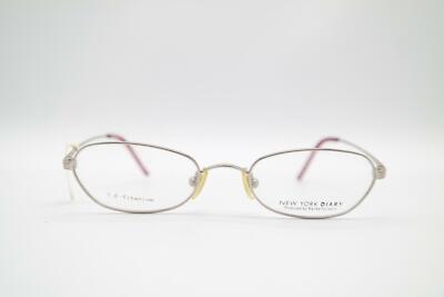 Vintage New York Diary NF-1024U Titanium Silber Oval Brille Brillengestell NOS
