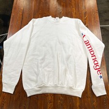 Vintage Cambridge White Crewneck Sweatshirt Mens Size XL Made In USA College 90s