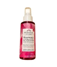 Heritage Store Rosewater & Glycerin Hydrating Facial Mist 4 oz New SEALED