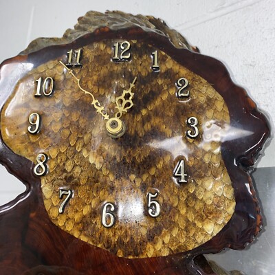 10”X17” Cypress Tree Wood Wall Clock Slab Handmade Southern live