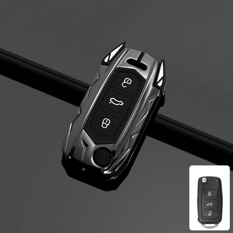 Zinc Alloy Silicone Car Key Fob Case Cover For VW Volkswagen Polo Golf For Skoda - Image 2 of 2