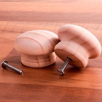 Kiefer Knöpfe unlackiert Gewinde mit Einsatz 25 mm - 50 mm 10 Stück