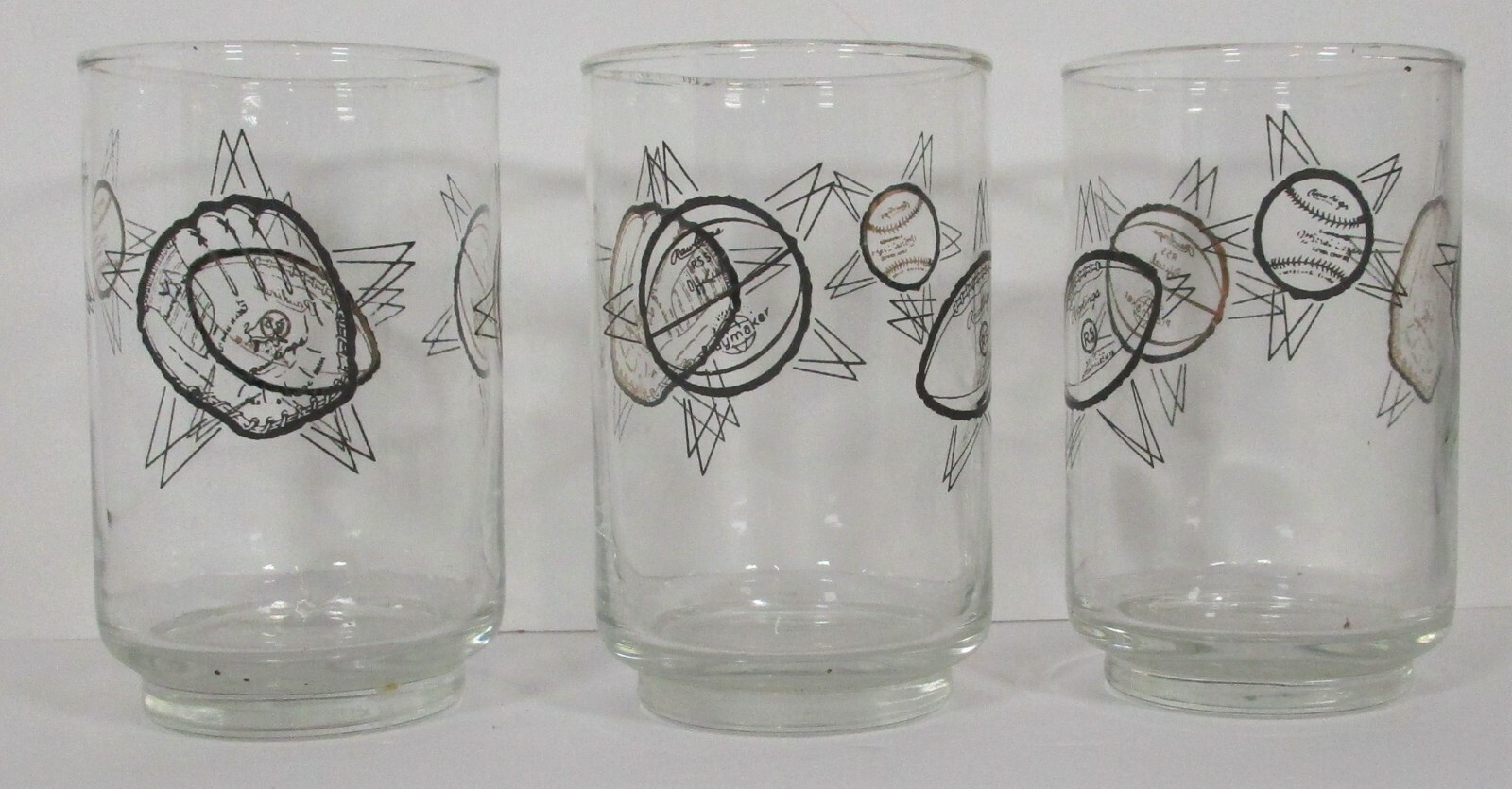 Rawlings Sports Drinking Glasses Set of 8 Vintage Basketball Football