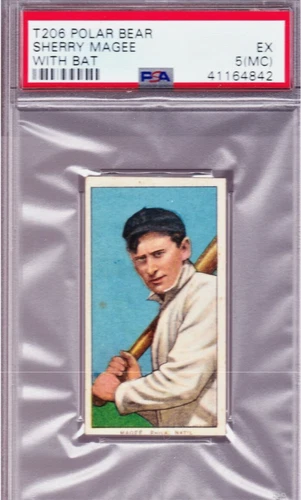 POLAR BEAR T206 Sherry MAGEE with Bat Batting PSA 5 mc  PHILADELPHIA, POLAR BEAR