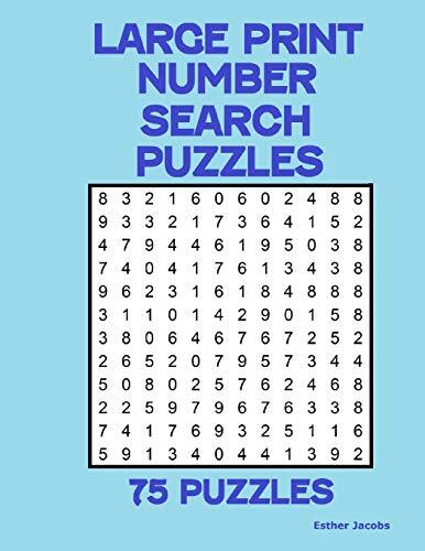 Large Print Number Search Puzzles : 75 Puzzles by Esther Jacobs (2016 ...