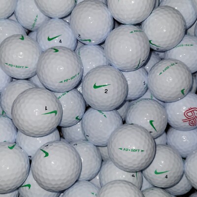 24 Nike PD Soft White Used Golf Balls Green Swoosh - 5A Grade AAAAA