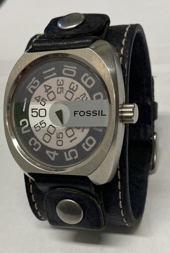 Fossil Jump Hour Mens Watch Black Wide 
