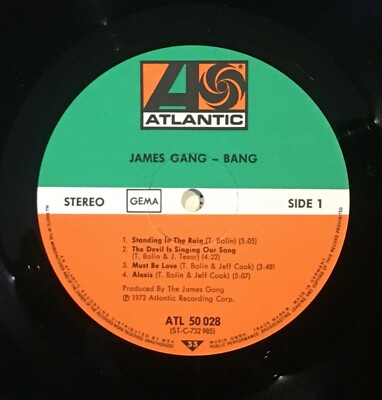 JAMES GANG - Bang - Rare Germany IMPORT Rock Lp - ATL 50 028 | eBay