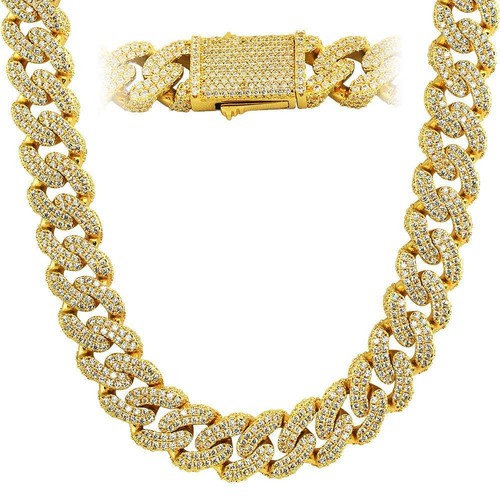 Bust Down 3D XL Cuban Link Necklace CZ 