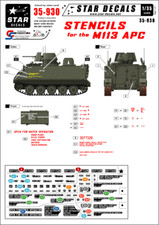 Star Decals 35-930, Stencils for the M113 APC. Small white and yello, SCALE 1/35