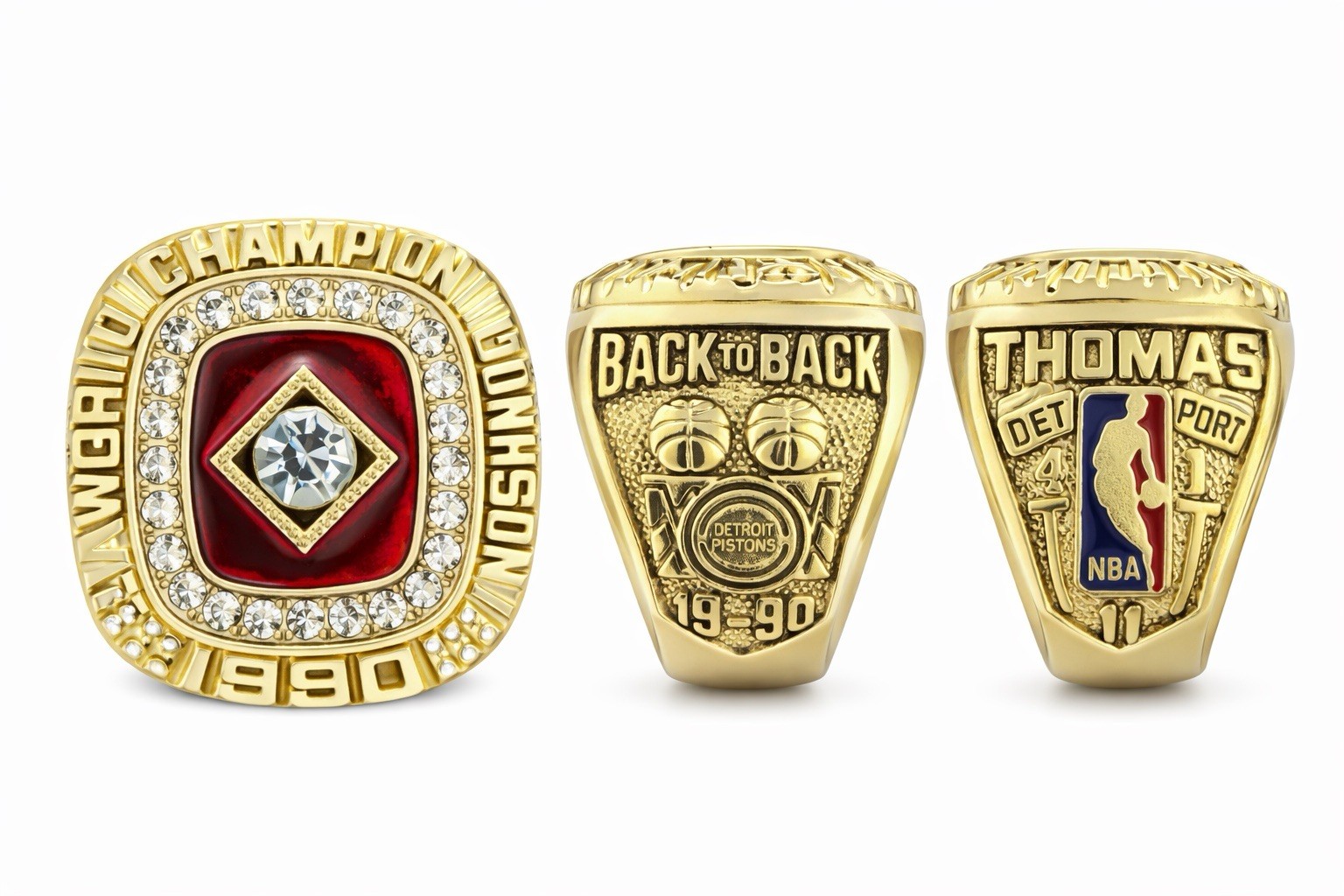 Isiah Thomas Detroit Pistons Back To Back Replica Championship Ring | eBay