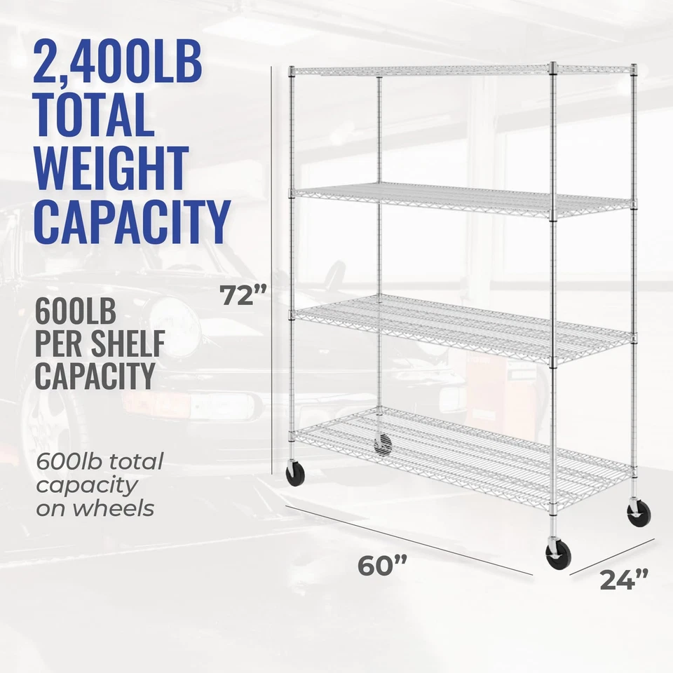 SafeRacks NSF Certified Storage Shelves, Heavy Duty Steel Shelves for Storage - Image 2 of 4
