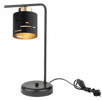 Tischleuchte Nachttisch Schwarz Gold Modern E27 H:38 Cm Tischlampe Schlafzimmer
