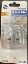 GE Halogen 50W 120V 700 Lumens T4 G8 2 Bulbs
