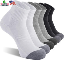 6 Pack Men  s Ankle Socks Cushioned Athletic Running