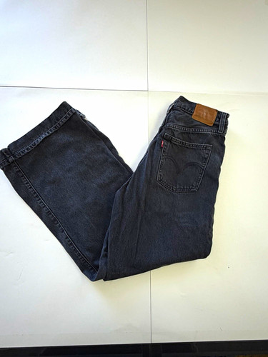 Levi's Premium Women's Ribcage High Rise Wide-Leg Gray Denim Jeans 28
