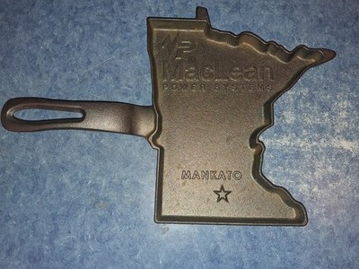 Dotson Iron Castings-Minnesota Shaped Cast Iron Skillet-Never Used 6lbs 11''×9.5''