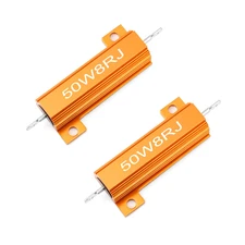 2Pcs Wirewound Aluminum Shell Resistor 8 Ω Ohm 50W ±5% Tolerance 8R Rohs Certifi