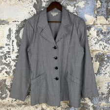Vintage USA Made Mainframe Houndstooth Blazer Black White Button Front Large