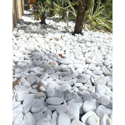 10 LB White Premium Pebbles 1-2 Inch, Landscaping Rocks, Garden Decor Stones