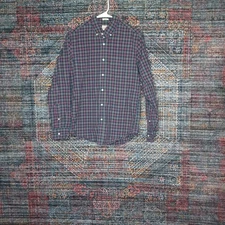 JCREW mens red green blue black Classic plaid button shirt S EUC