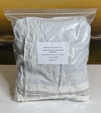 Restoration Hardware Washed Organic Linen Stripe Crib Skirt Cloud NEW 159