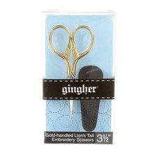 3.5 Inch Gold-Handled Lion's Tail Embroidery Scissors 01-005870