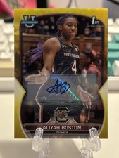 2023 Bowman U Aliyah Boston 1st Bowman Gold Lava Auto 12/75 Indiana Fever 🤩