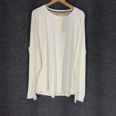 New All In Motion Activewear T-Shirt Men 2XL White Long Sleeve Round Neck Active