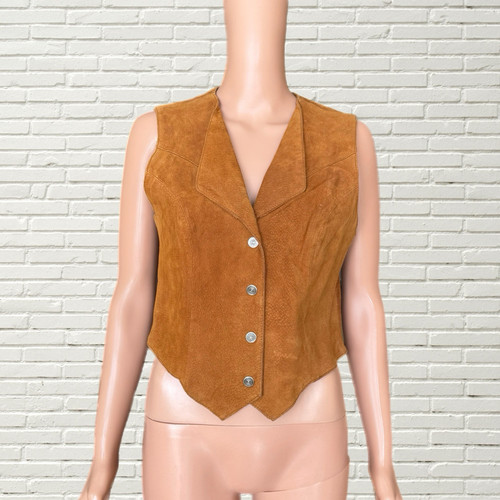 Vintage 90s Tan Suede Vest Top - Wilson’s Leather Hippie Boho Western - Bild 1 von 6