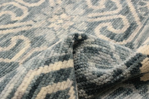 Teal Traditional 2'6" x 5'11" Oriental Hand-knotted Wool Area Rug - Picture 7 of 9