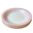 Vintage Fire King Pink Swirl Round Bowl 7 1/2” inch Very nice Set Of 4