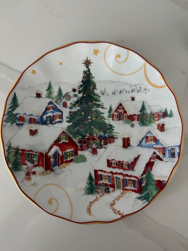Twas The Night Before Christmas, Williams Sonoma, Snowy Village, Salad Plate